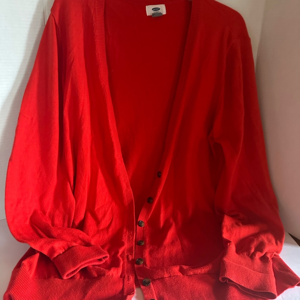 Women's Red Cardigan Sweater